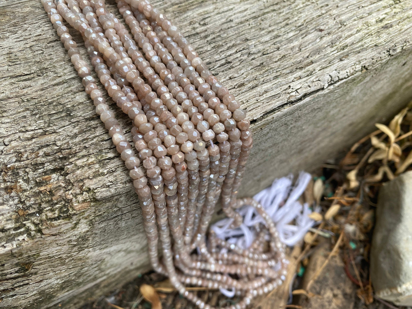 Chocolate Moonstone Hand Faceted Silvered Rondelle Round Beads 4mm approx Moonstone Beads Glowing Moonstone Gemstone Beads