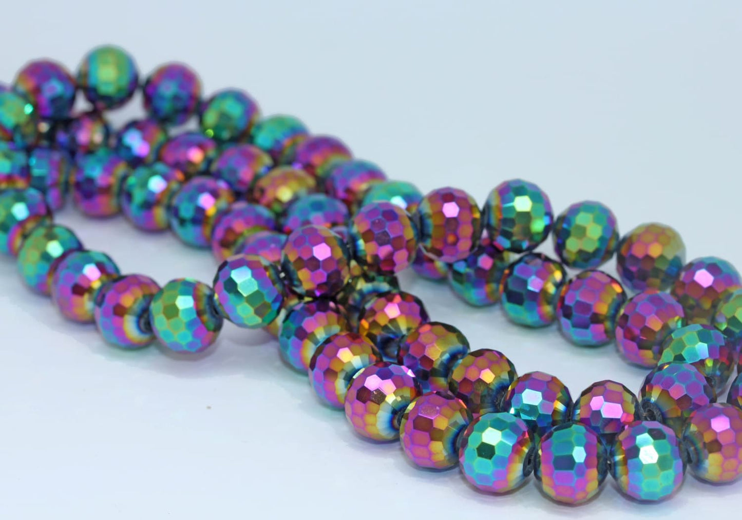 Titanium plated faceted 10mm crystal Beads / Rainbow Crystal Glass Beads /Titanium Faceted Beads 10mm