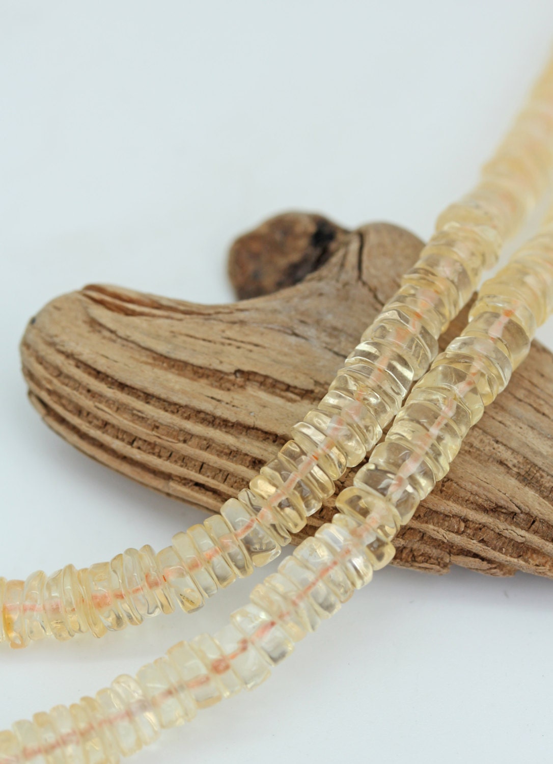 Citrine Natural Round Heishi Beads 4-5mm mm approx / Handmade Golden Yellow Gemstone beads / Citrine Beads / 5 beads