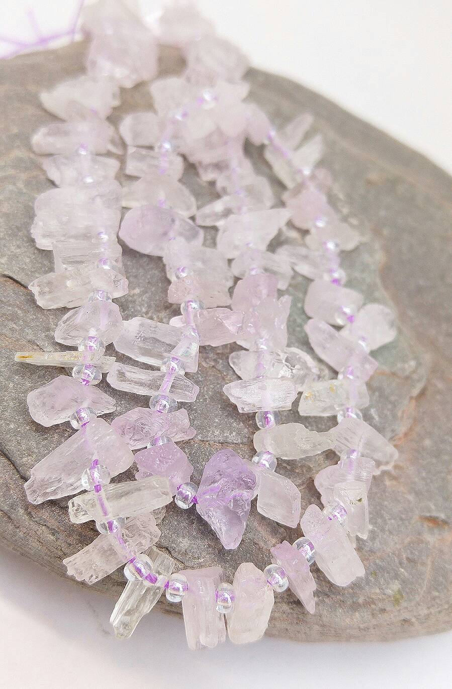 Rare pretty Natural Crystal Kunzite Beads. Kunzite Wands. Kunzite chunks freeform. Choose Quantity
