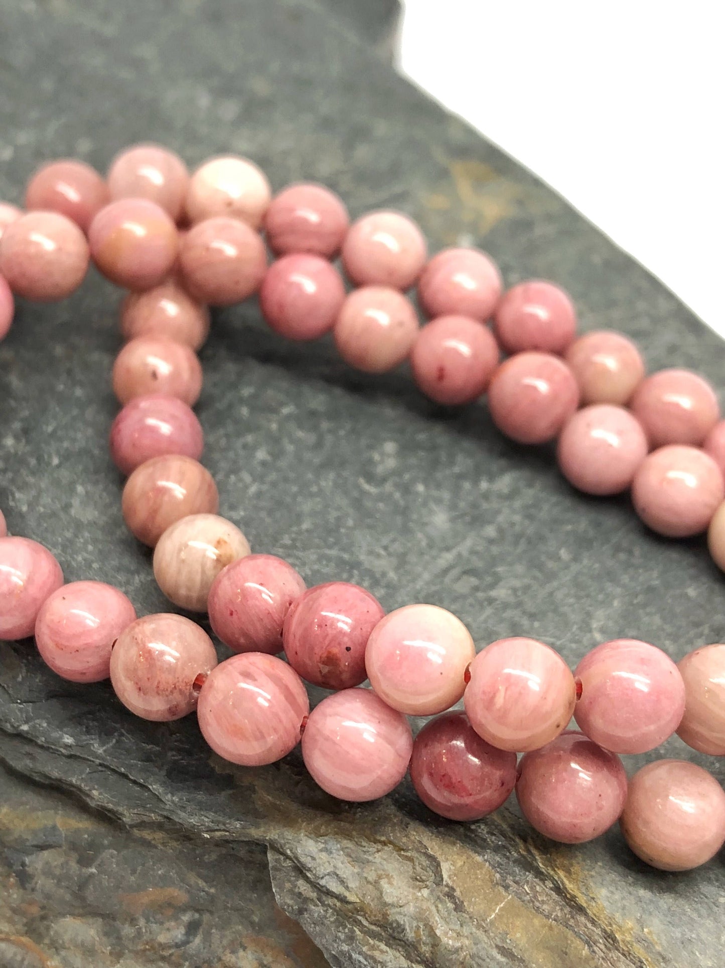 VARIOUS light to dark tones Natural Rhodonite round Beads Light Peach pink salmon Gemstone Beads 6 8 or 10 mm