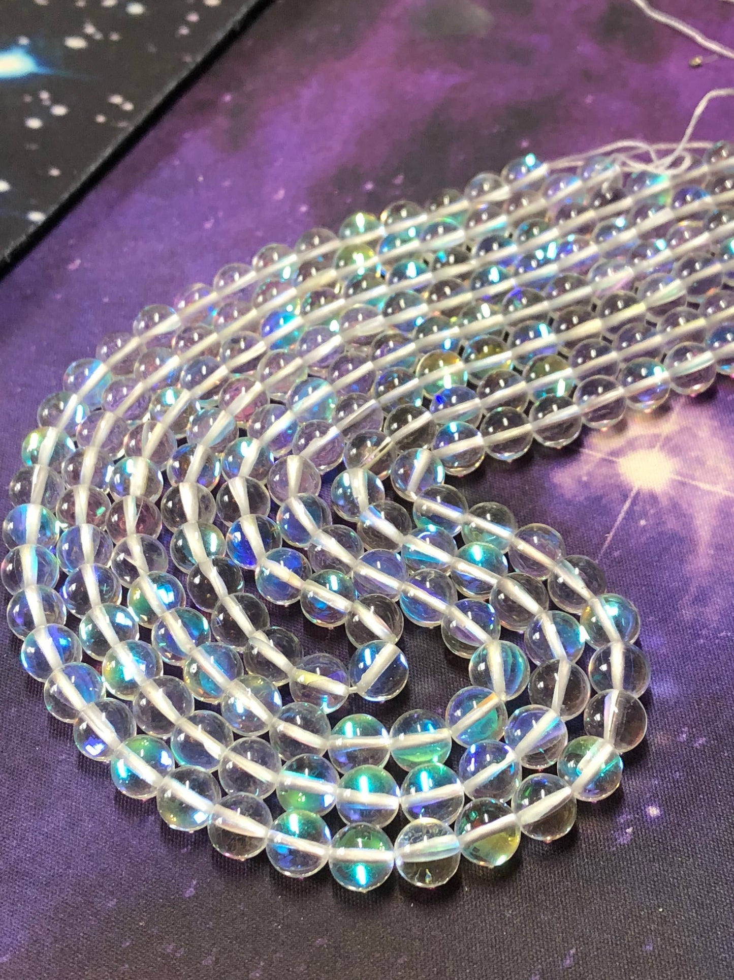 Austrian Crystal Clear / Rainbow Glass Magic Shine Beads 8mm / Two Tone beads / Best ever Beads / Amazing sparkle beads