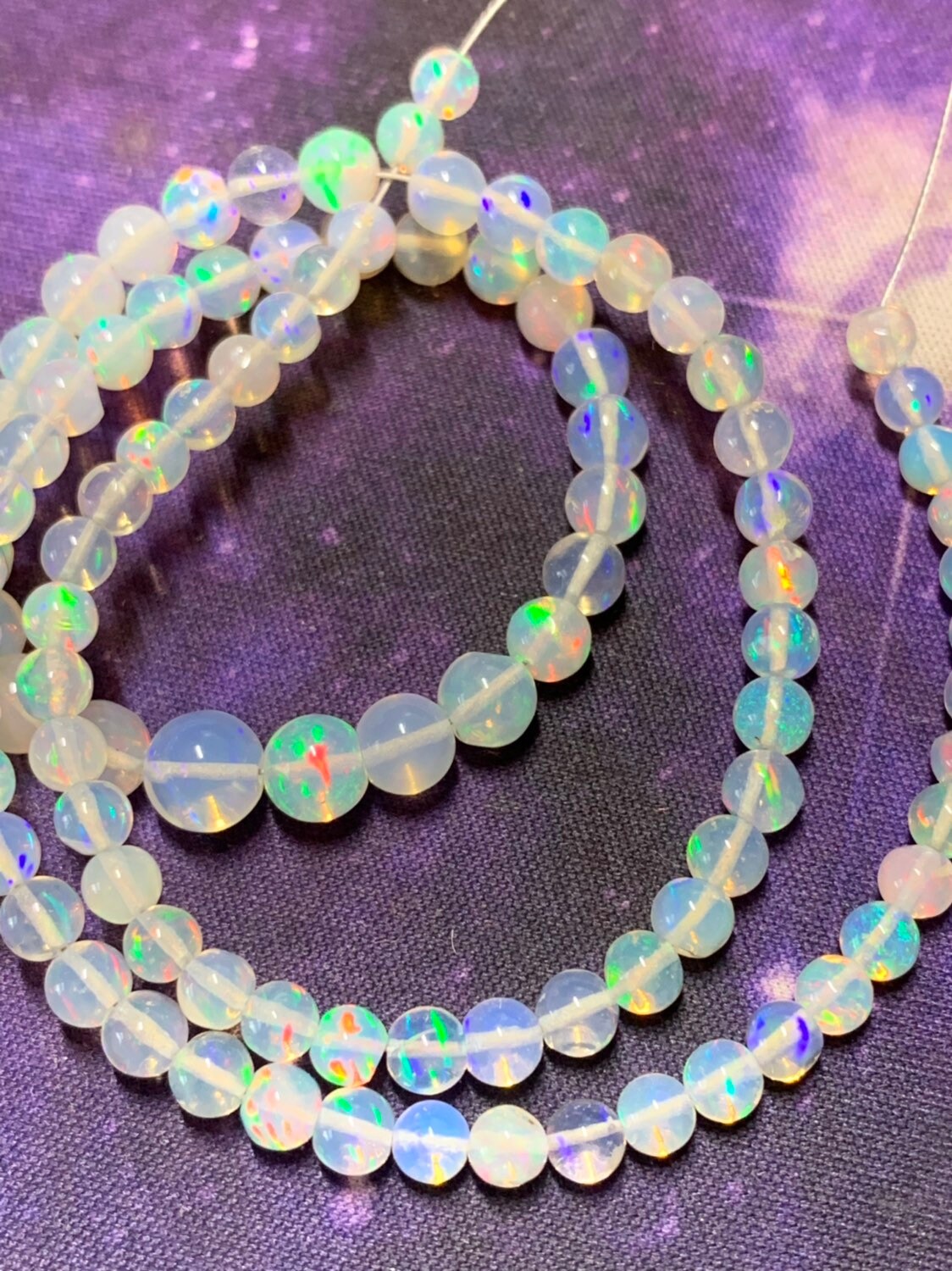 Amazing hand cut glowy Ethiopian Opal Round Beads / Rustic Fiery colourful Opal beads / Choose quantity 3-4 mm HANDCUT