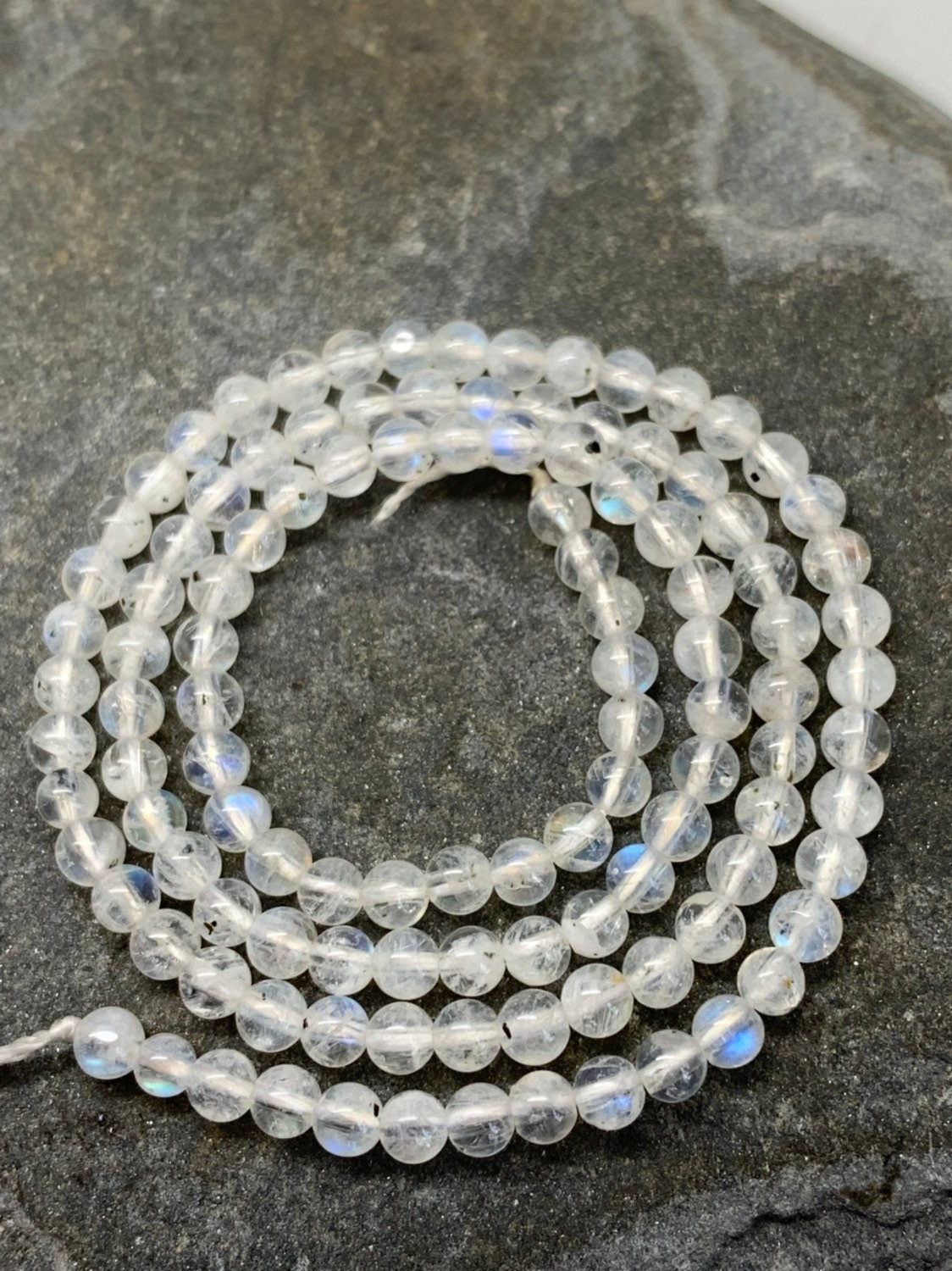 Handcut Rustic uneven Rainbow Moonstone Round Beads 4-5mm / Natural handmade rustic Moonstone Beads / Glowing Moonstone Gemstone Beads /