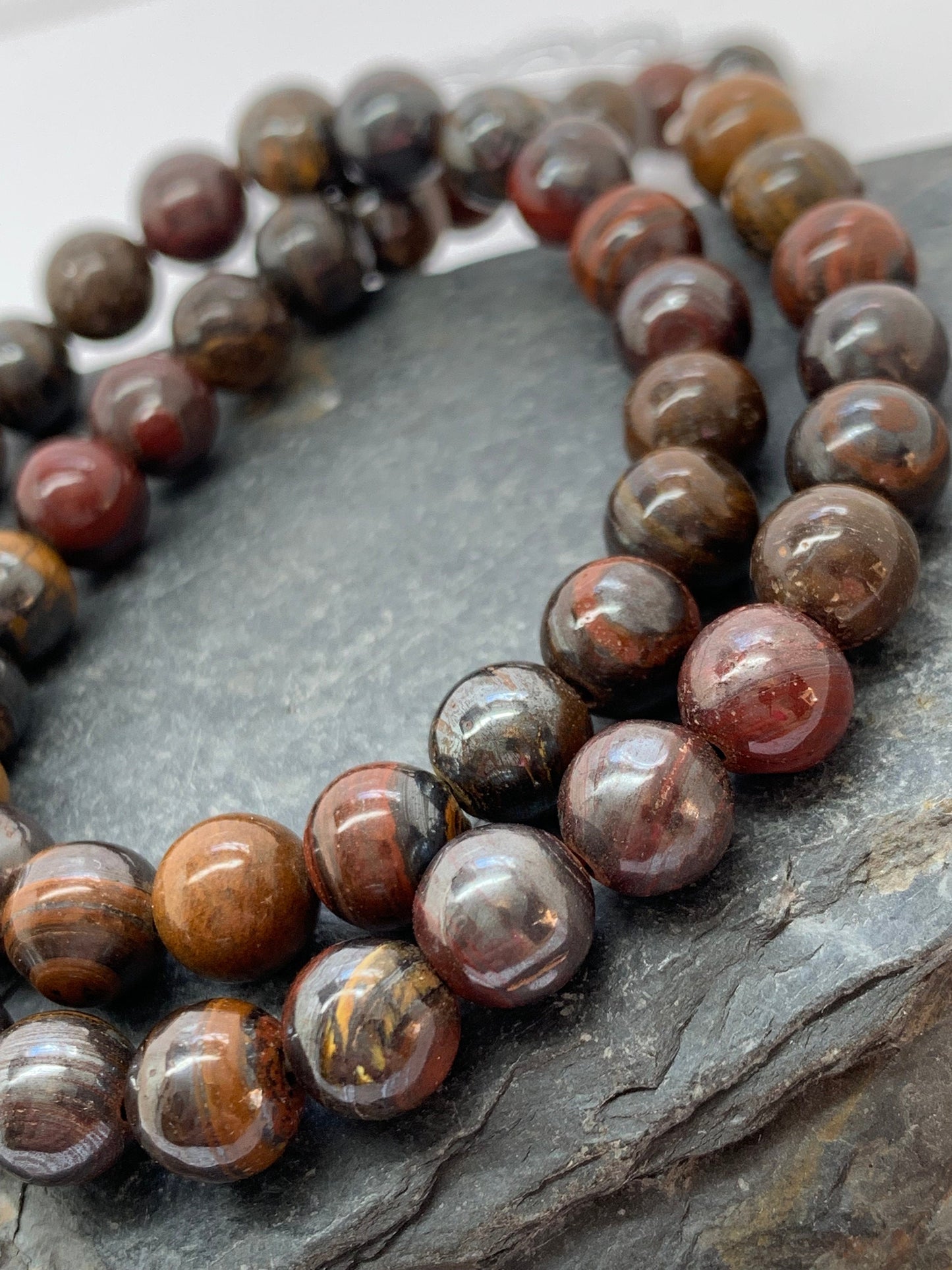 Tigers Iron Round Beads Tigers Eye Gemstone 8mm