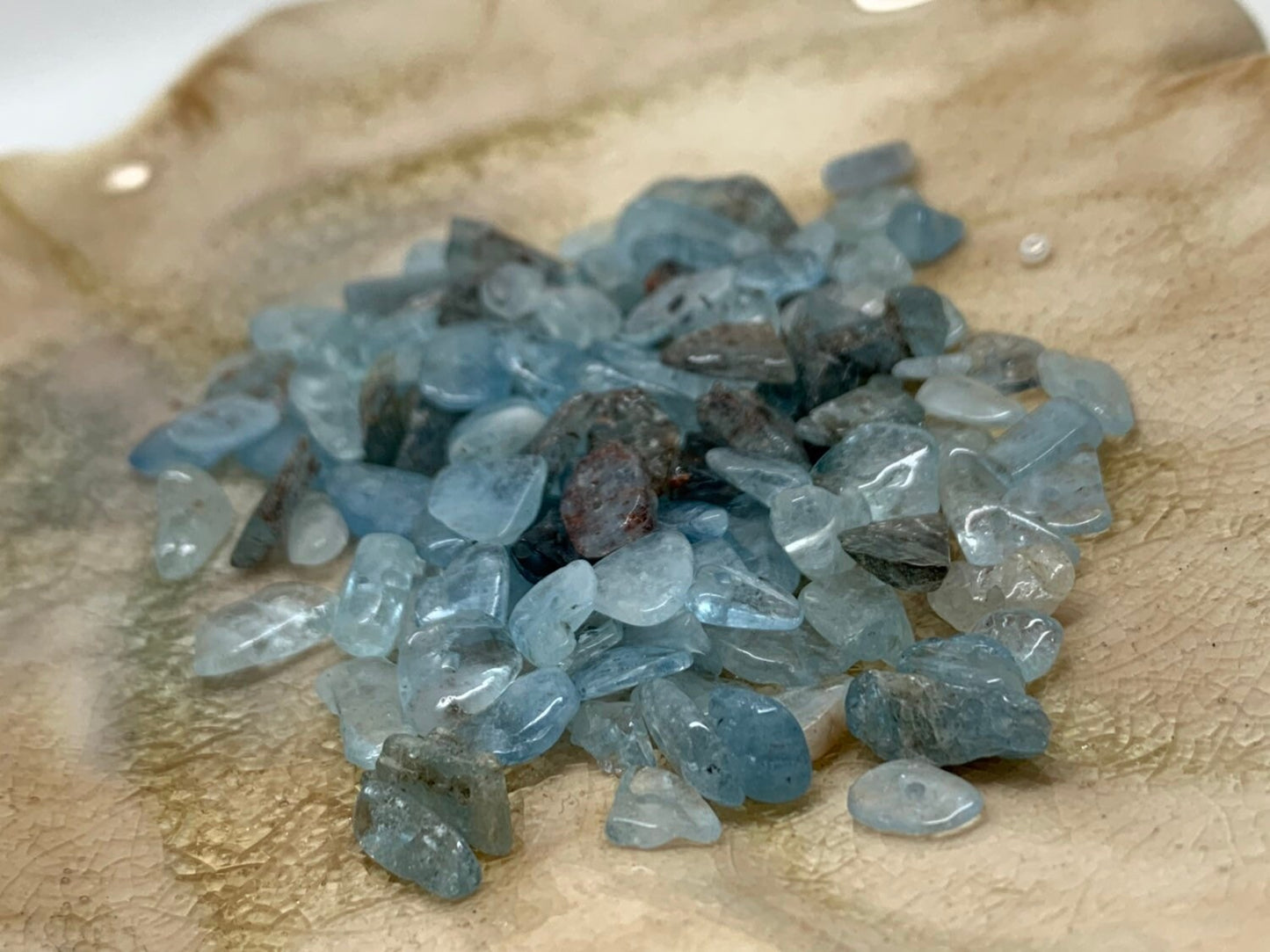 Aquamarine Chip Nugget Beads, Beryl Gemstone Beads Approx 10 drilled Beads. Blue Gemstone Nugget Chips