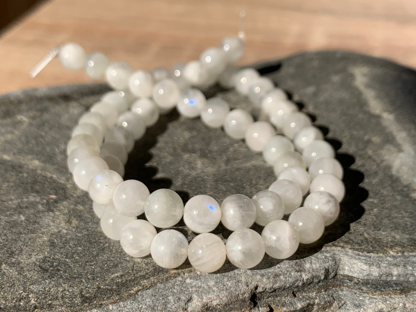 Rainbow Moonstone Rondelle Round Beads 4-4.3mm/ Natural Moonstone Beads / Glowing Moonstone Gemstone Beads /