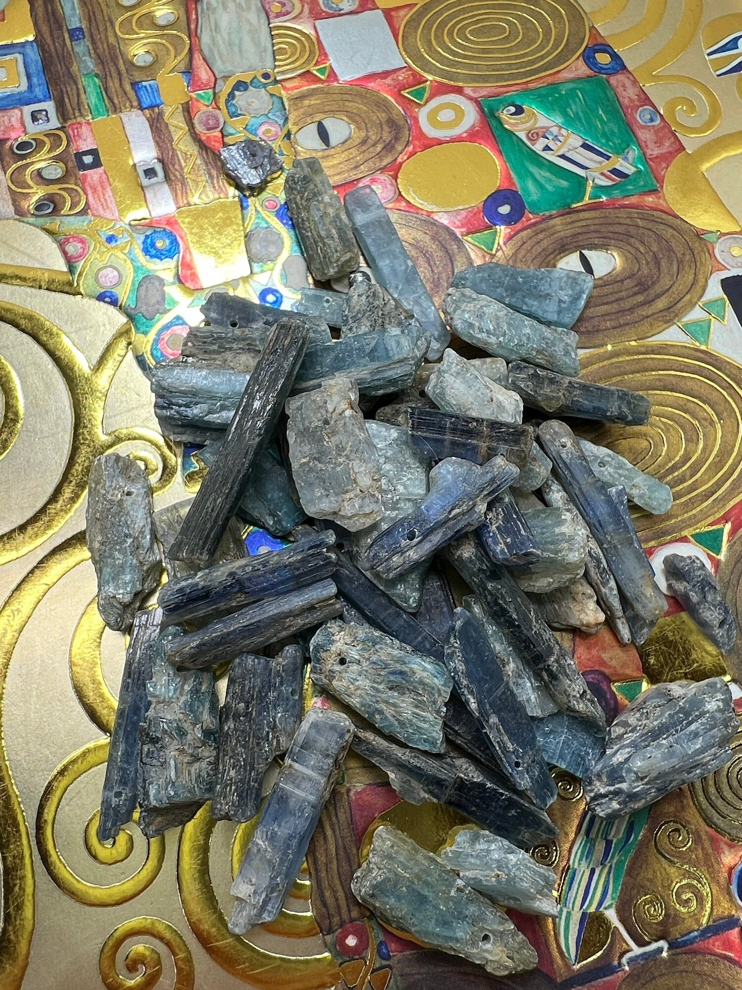 3 BEADS Natural Blue Kyanite Uneven Thick and Thin Rustic Nugget Spike Shard Beads 14-22mm Freeform Kyanite Beads Jewellery / 3 beads