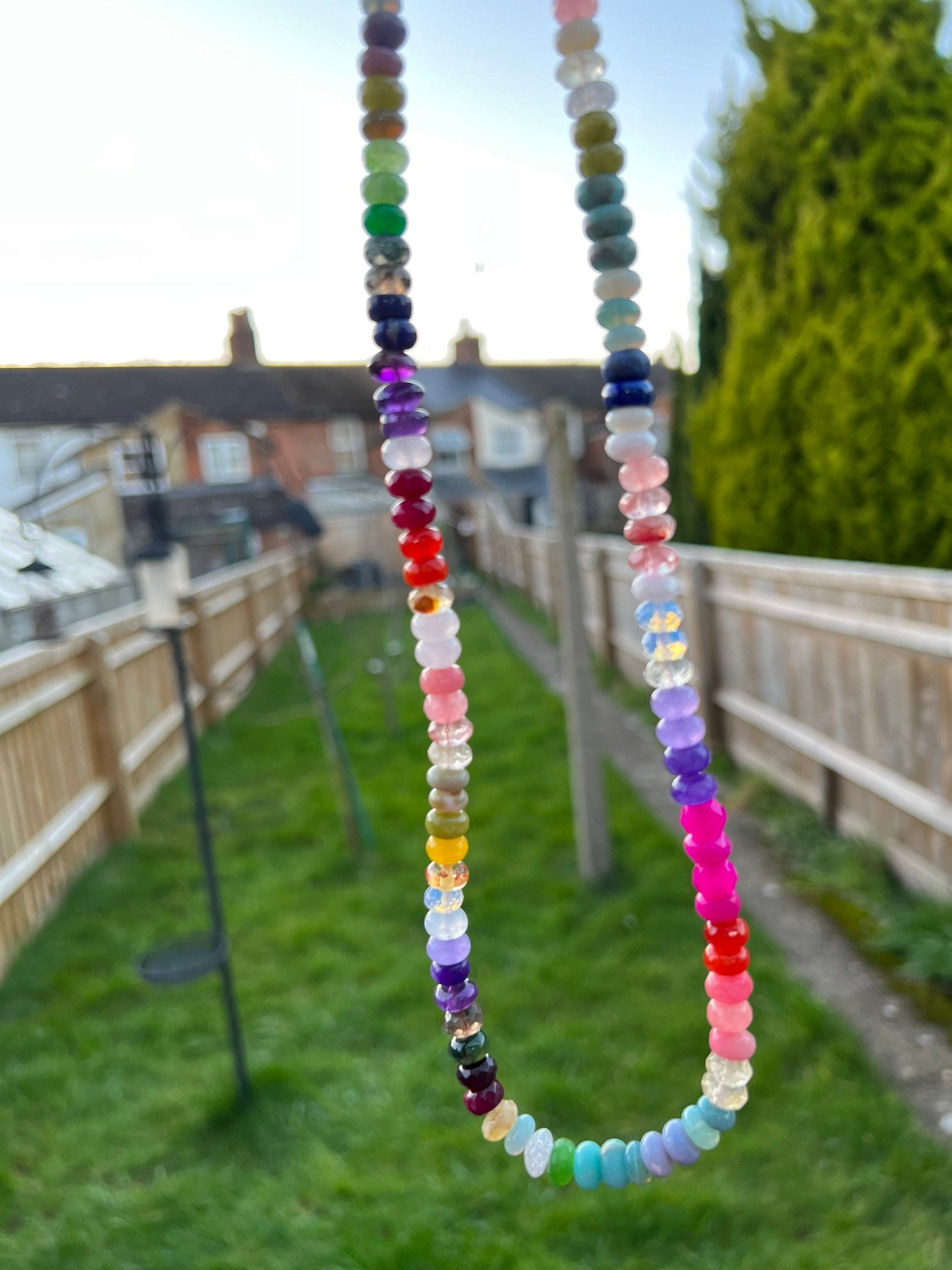 MONICA'S Custom Rainbow Multi Gemstone Beads 16cm