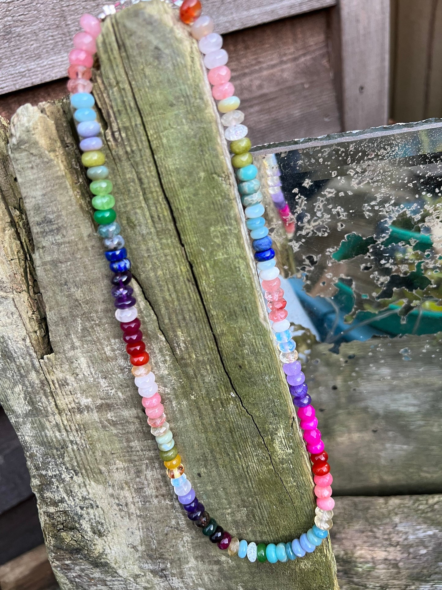 MONICA'S Custom Rainbow Multi Gemstone Beads 16cm