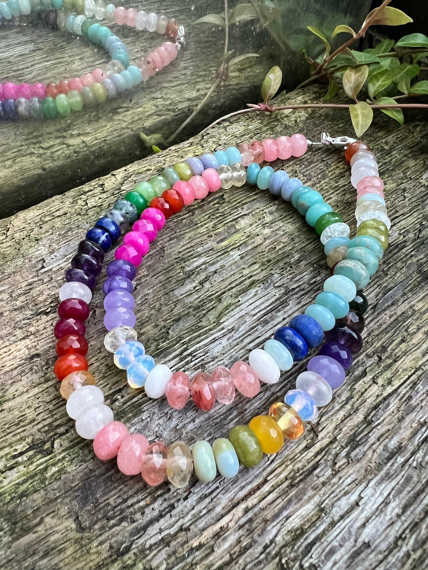 MONICA'S Custom Rainbow Multi Gemstone Beads 16cm