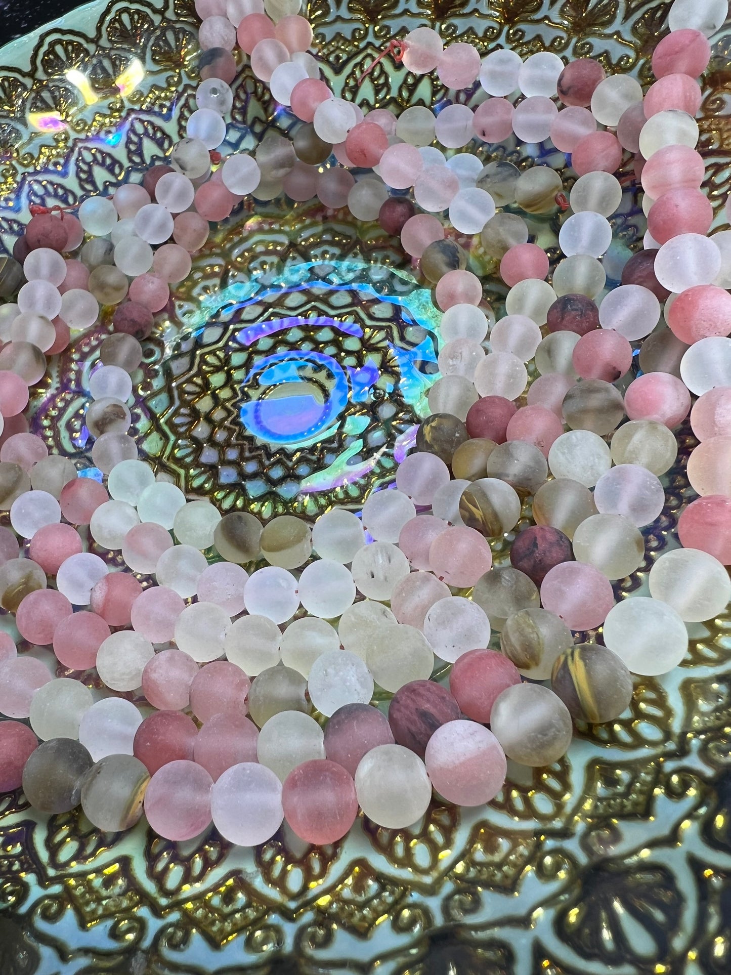 Beautiful Matte Glowy Ethereal Cherry Quartz Round Beads 8 mm// Gemstone Beads / Earring Beads / Jewellery Beads / pink tones