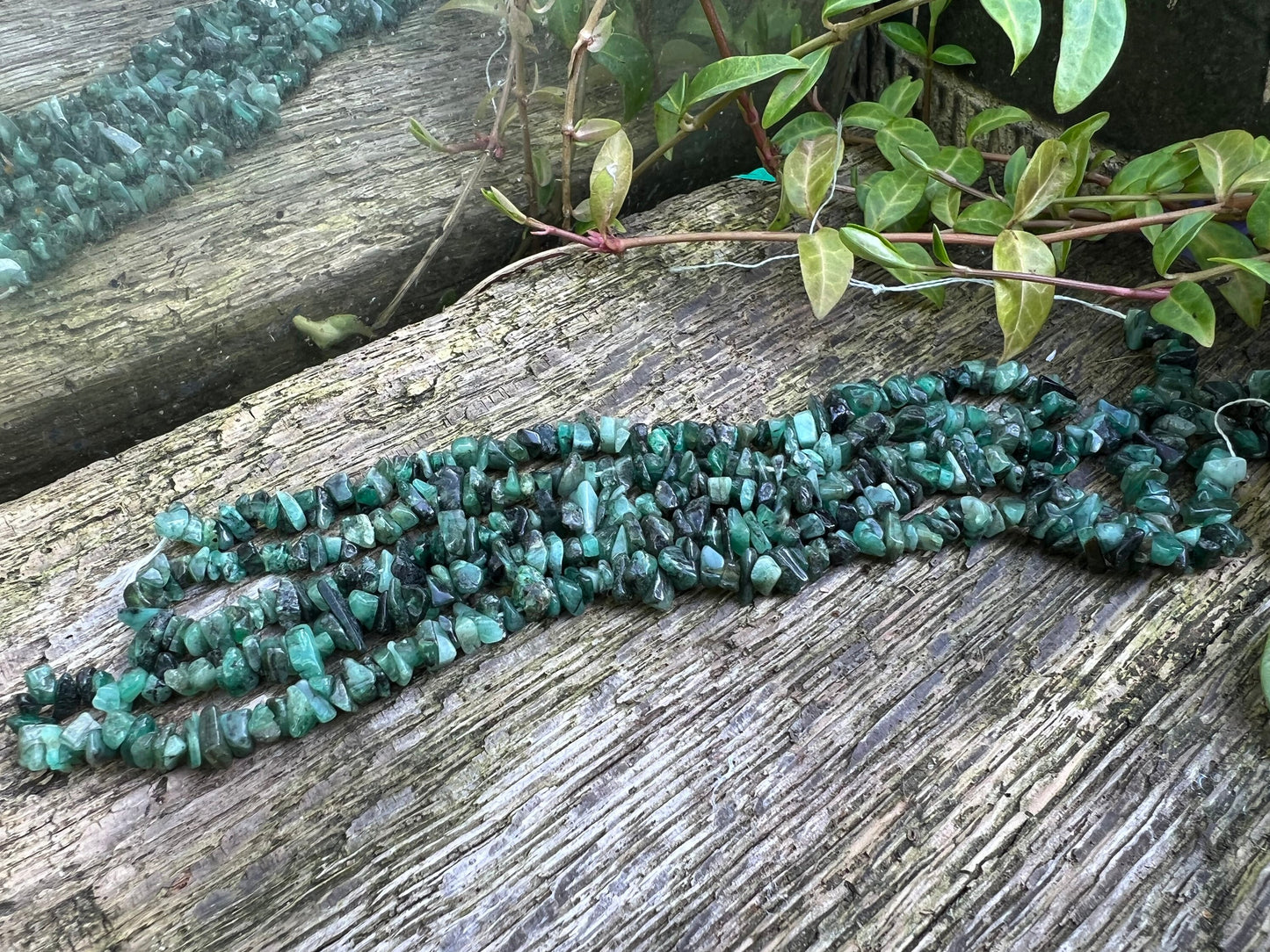 Emerald Natural Chip Nugget beads / May Birthstone / Green Gemstone Chips
