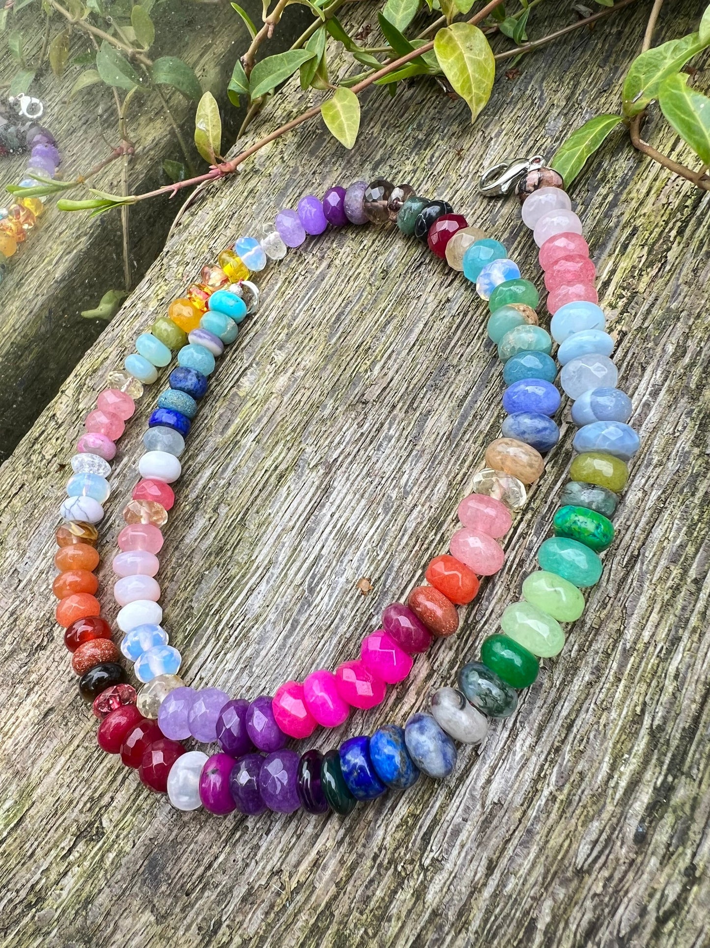 MONICA'S Custom Rainbow Multi Gemstone Beads 16cm
