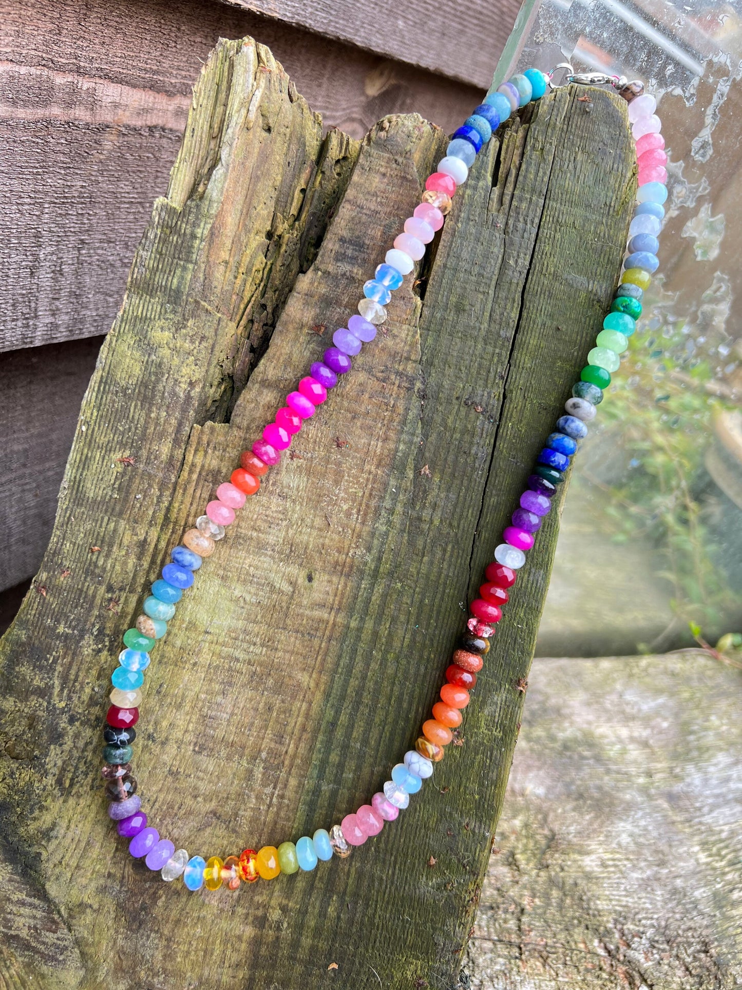 MONICA'S Custom Rainbow Multi Gemstone Beads 16cm