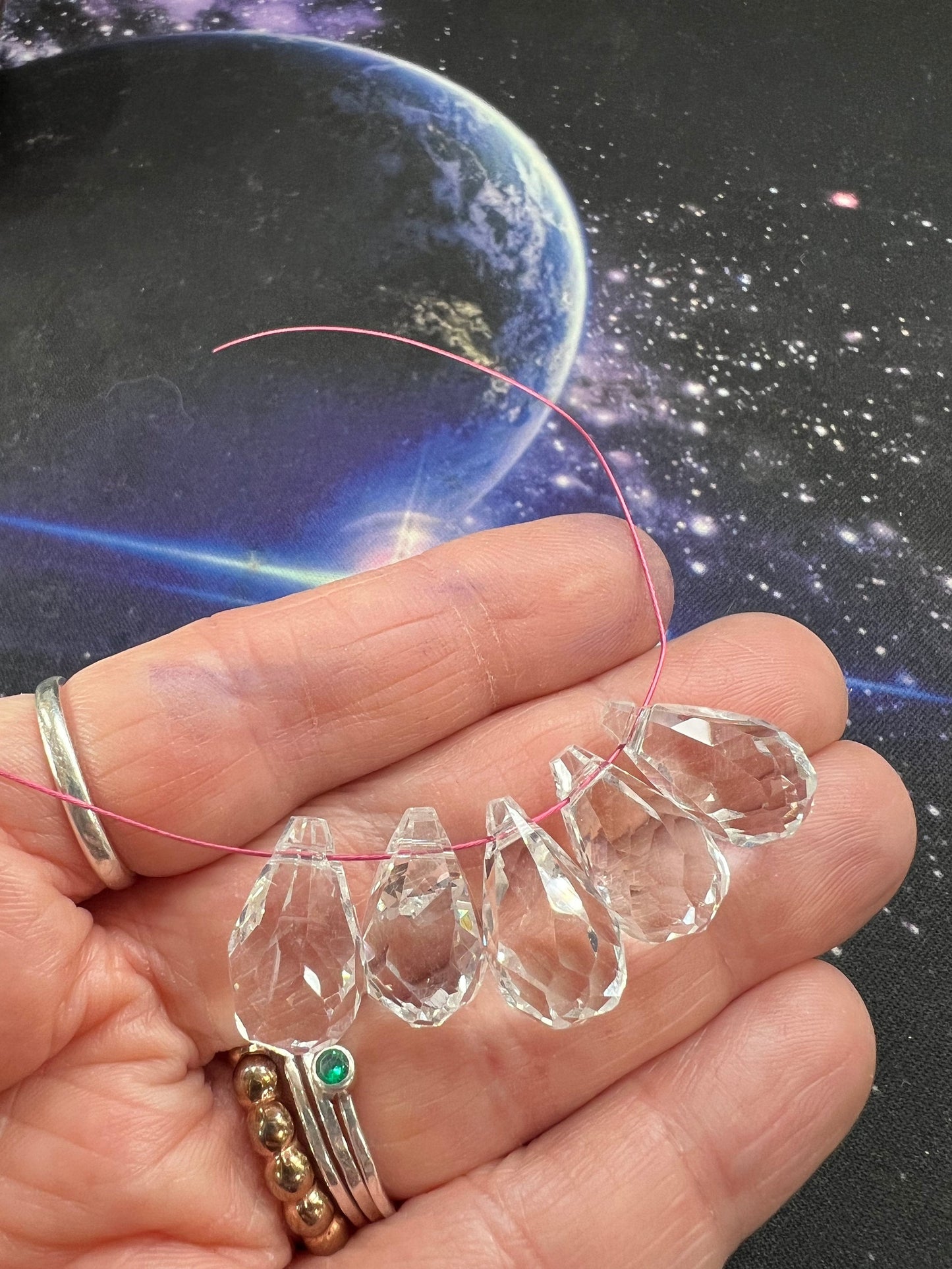 1 bead - Amazing Faceted Large Unique Crystal Briolette Focal Beads High Quality Crystal Beads