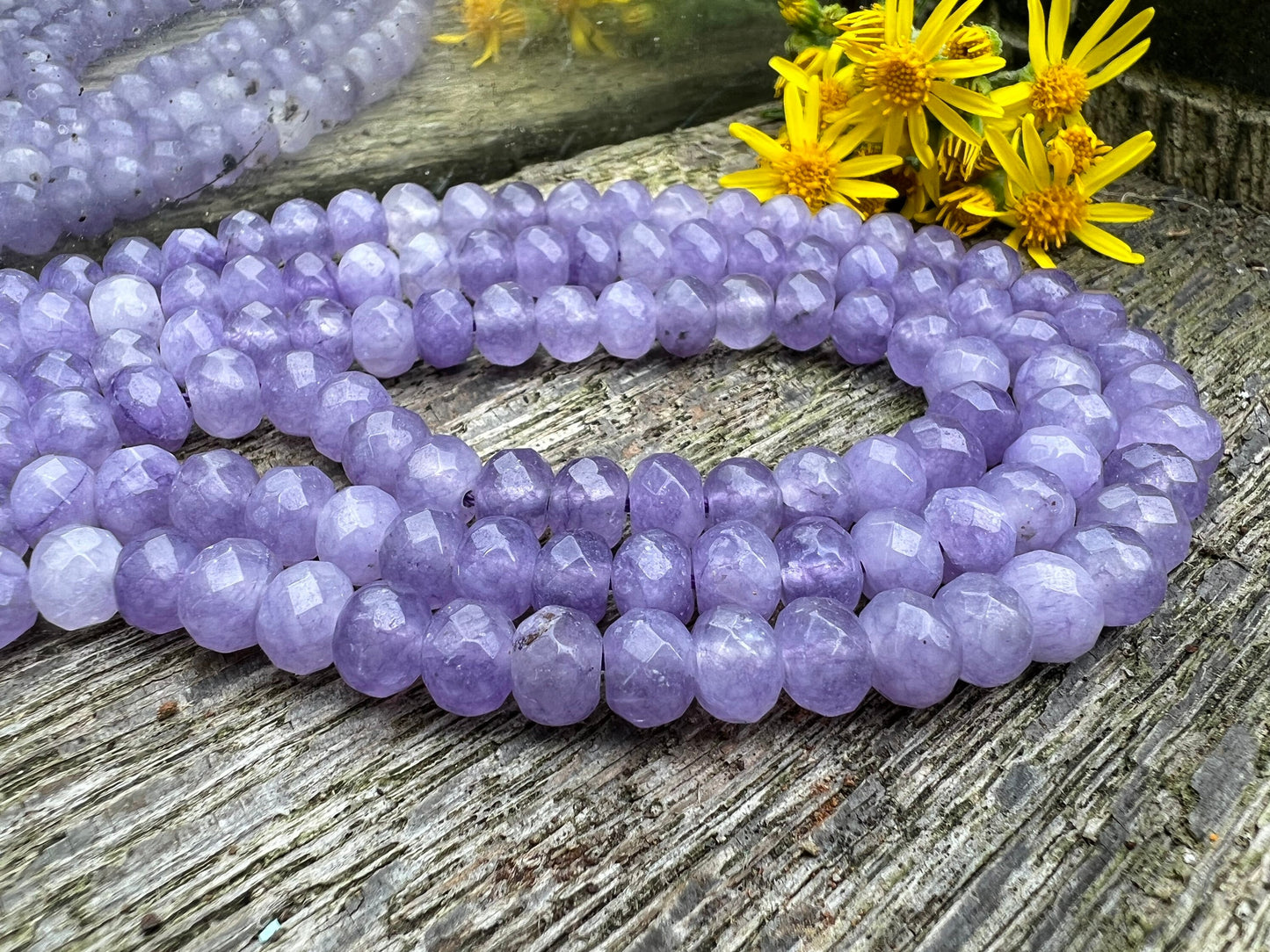 Alexandrite Tone Lilac Chalcedony Purple Faceted Rondelle Beads 8x5mm Gemstone Spacer Beads