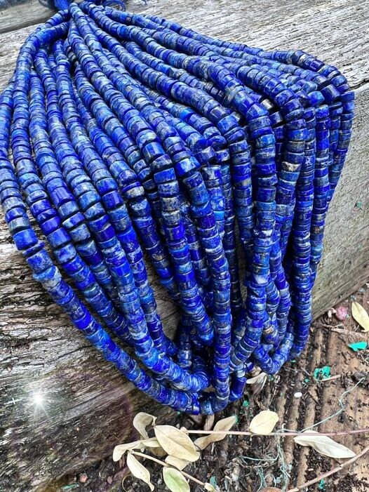 Beautiful Lapis heishi handcut / 5mm