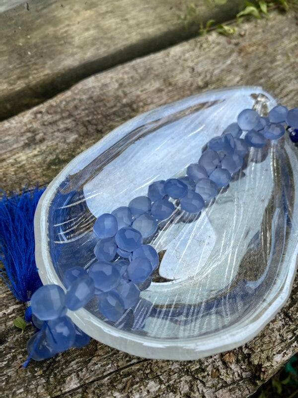 Pale Blue Chalcedony Faceted Handcut rustic Briolette beads 10-12mm approx CHOOSE QUANTITY heart briolettes