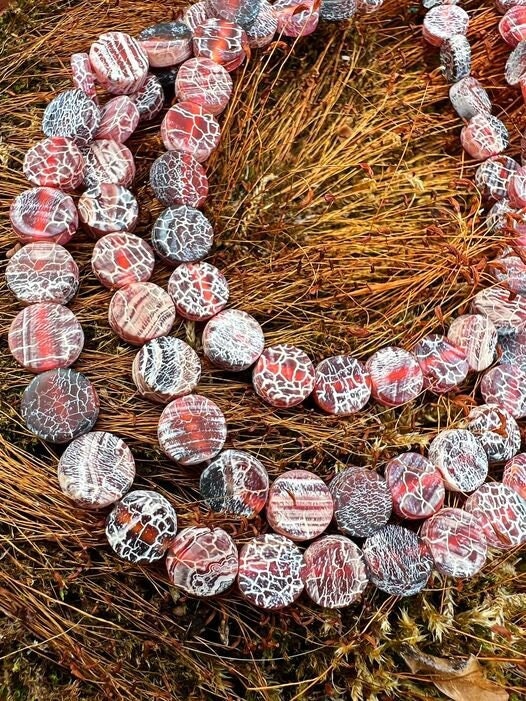 Aged Agate coins / 8mm - 15"