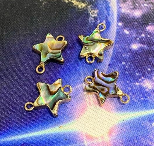 Abalone star connectors / 16mm / Gold plated / Sold Singularly