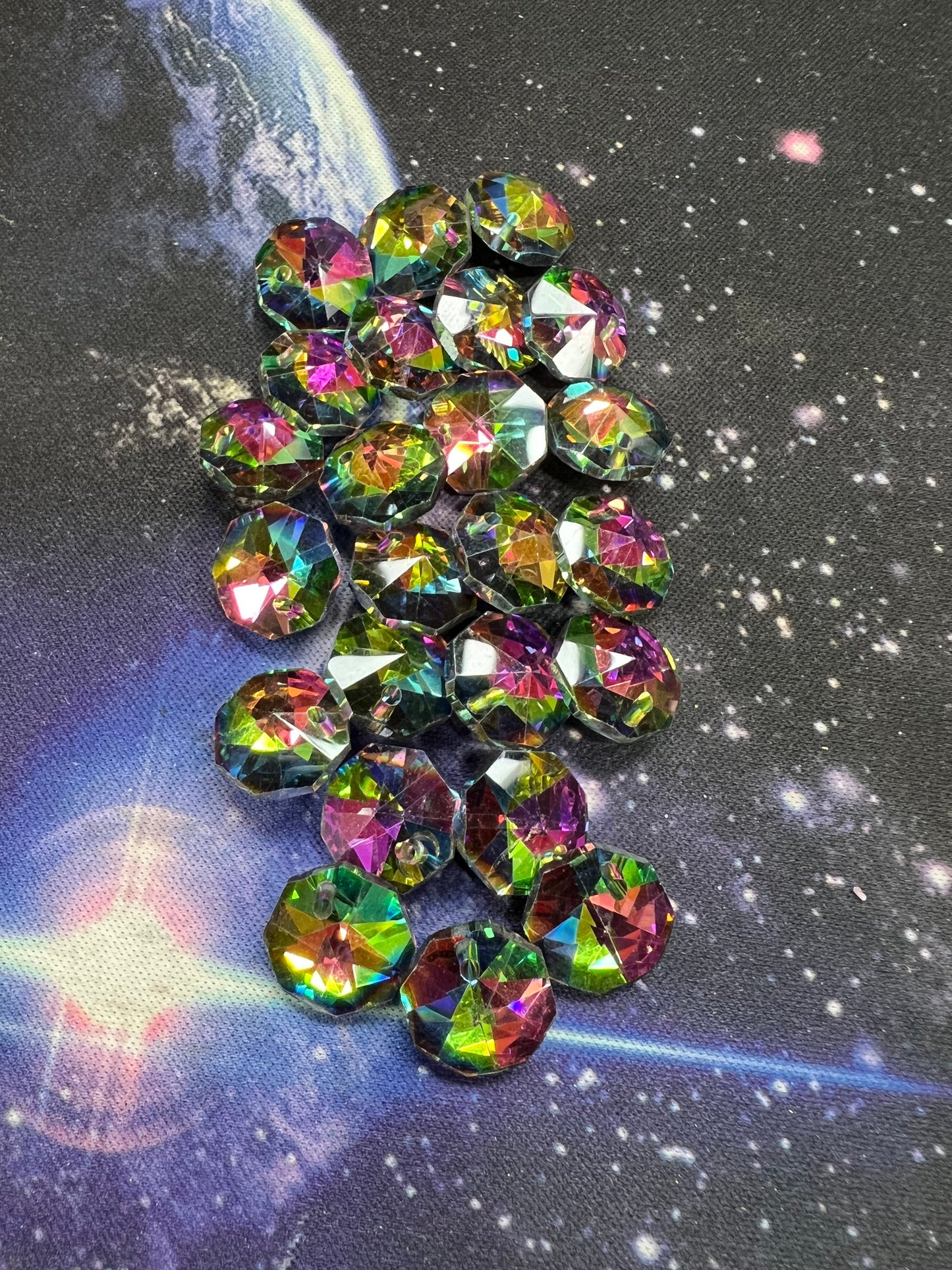 1 X Magic Vitrail Crystal Faceted Octagon Beads 12 / Two Tone Crystal Beads / 1 bead