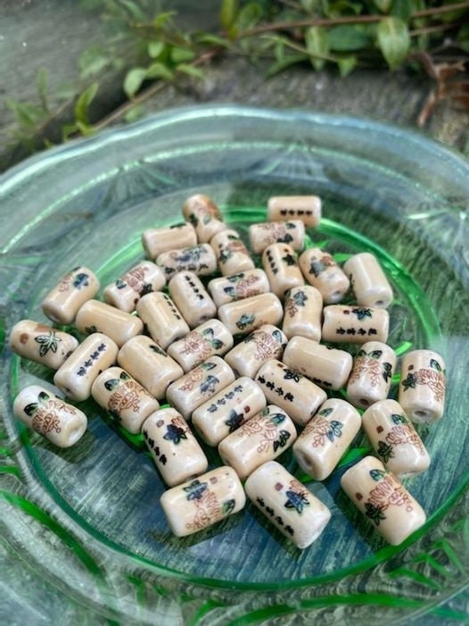 Chinese Ceramic Drums / Hand painted/finished / 12mm / Sold Singularly