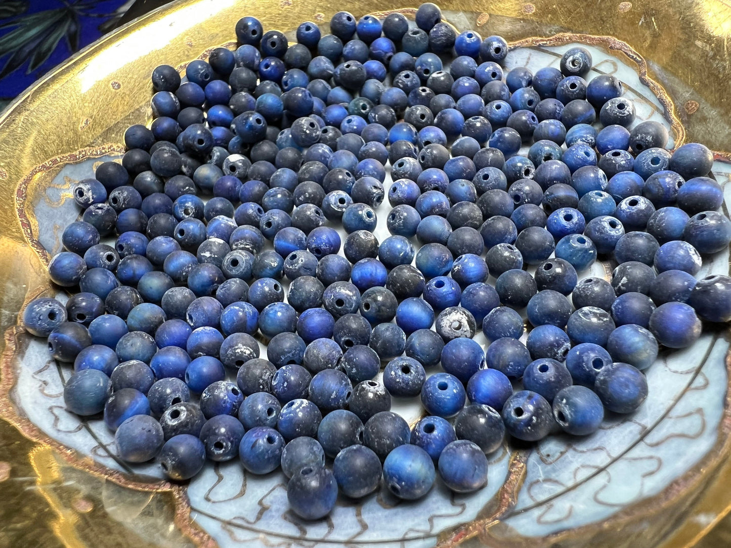 Sweet Little Tiny rustic Matte Tiger Eye Round Beads 4mm / Tigers Eye Gemstone beads Small Order beads