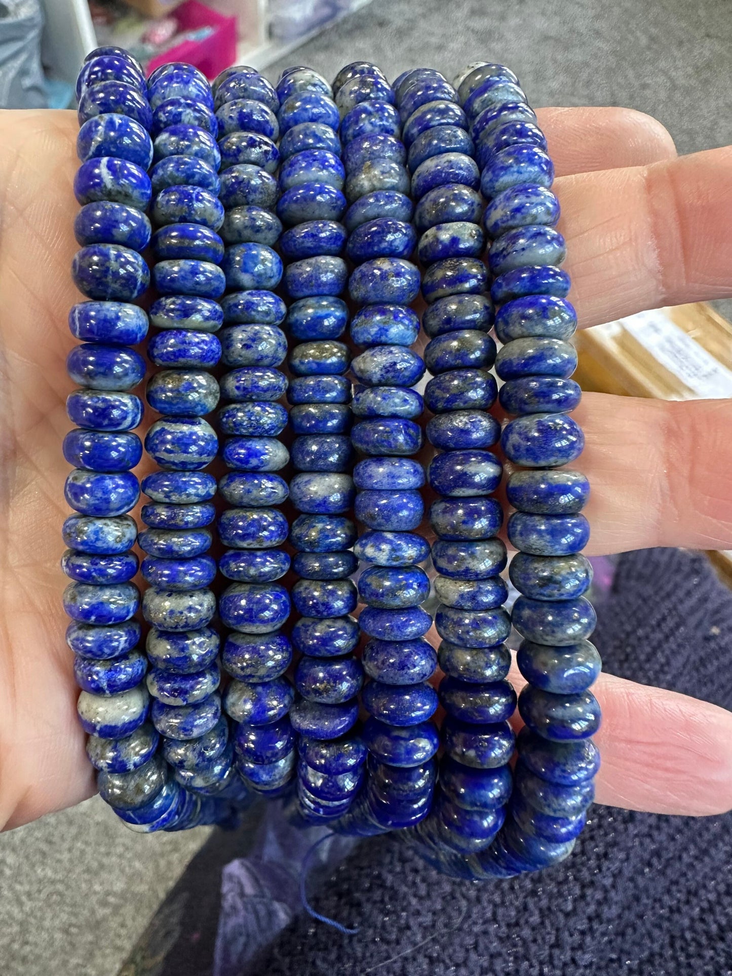 AAA Lapis Lazuli Smooth Round Rondelle Beads 8 mm / Lapis Beads / Lapis Lazuli Gemstone Nuggets / rustic natural Gemstones