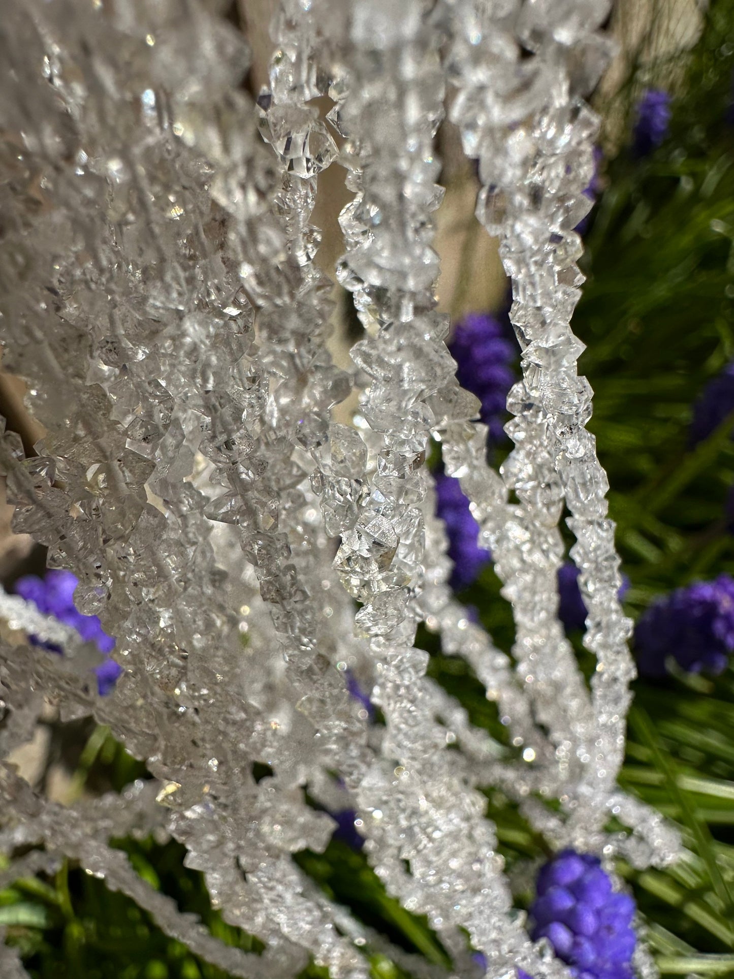 Herkimer Diamond Drilled Crystal Beads Super Sparkling Healing Gemstone Beads 3-4mm approx