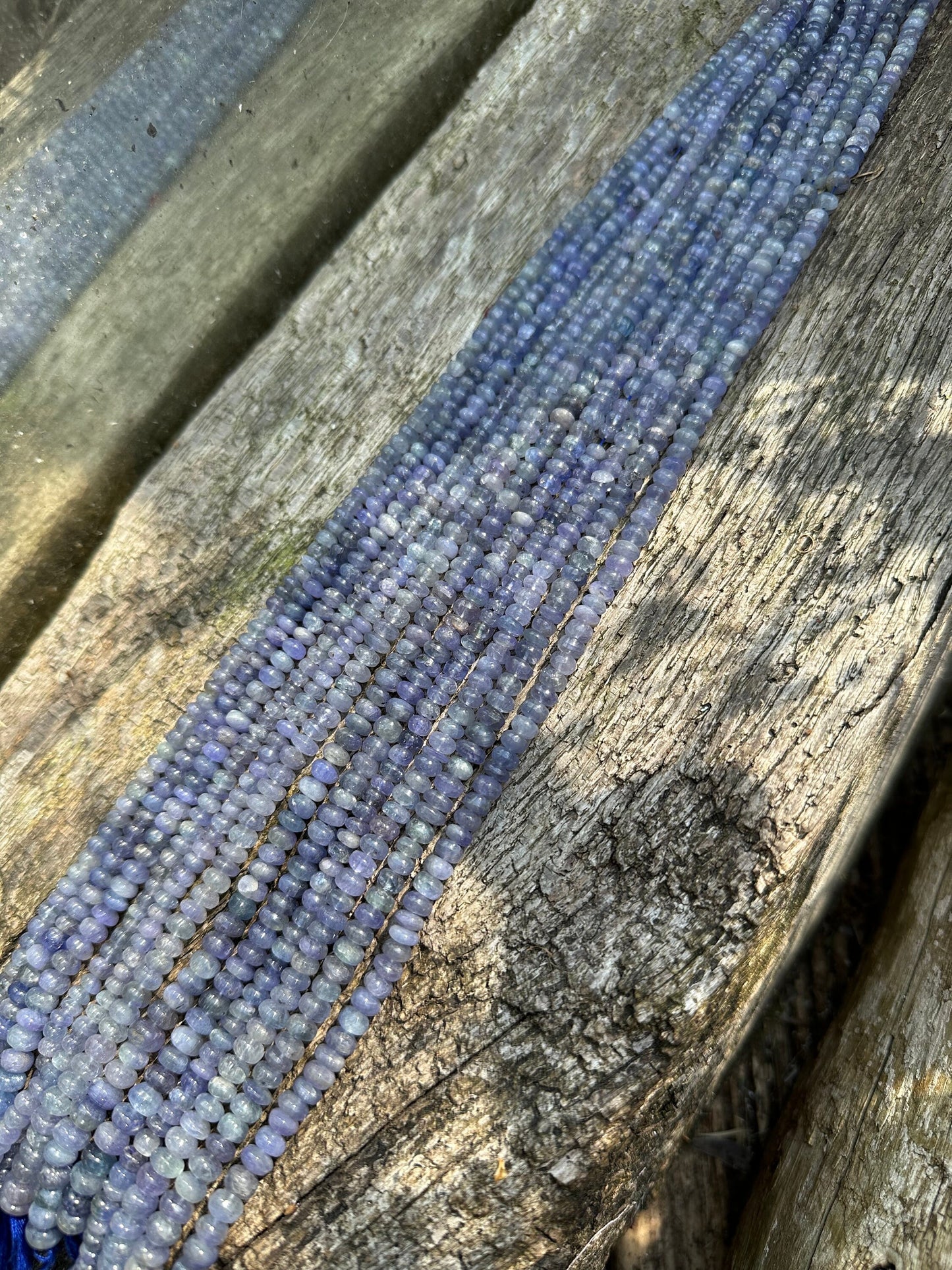 Natural Handcut Rustic Tanzanite Ethereal Wisteria Purple Smooth multi tonal rondelles 5-6mm