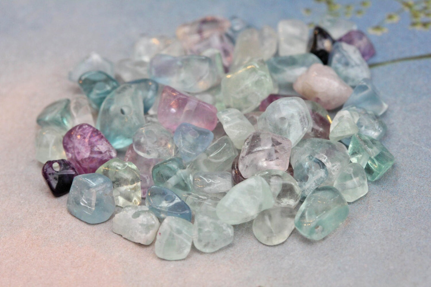 Rainbow Fluorite Chip Beads Wonderful Colours 6-10mm Approx 10 drilled Beads.