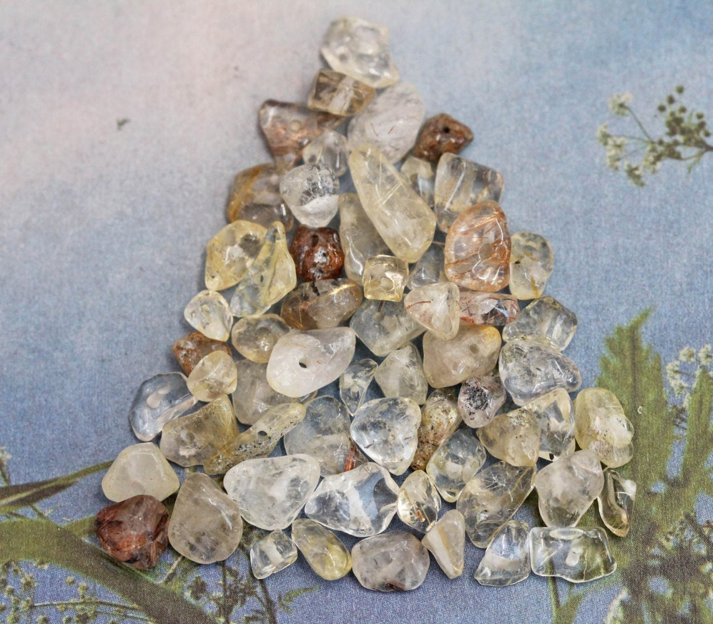 Natural shimmering Golden Hair Rutile Quartz 6-10mm APPROX 20 beads