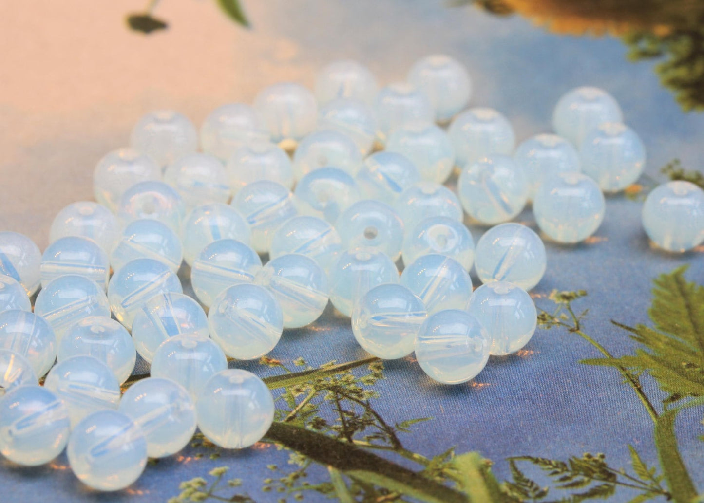 Opalite Round Beads Choose 4, 6, 8 or 10 mm / Glowy Moonstone Tones Opalite Beads / Sea Opal Beads Opalite round Beads Opalite Moonstone