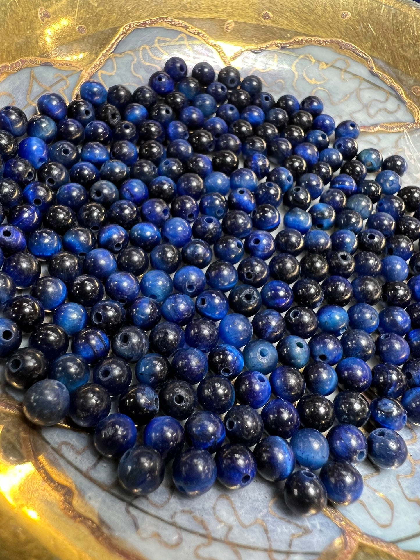 Sweet Little Tiny Tiger Eye Round Beads 4mm / Tigers Eye Gemstone beads Small Order beads