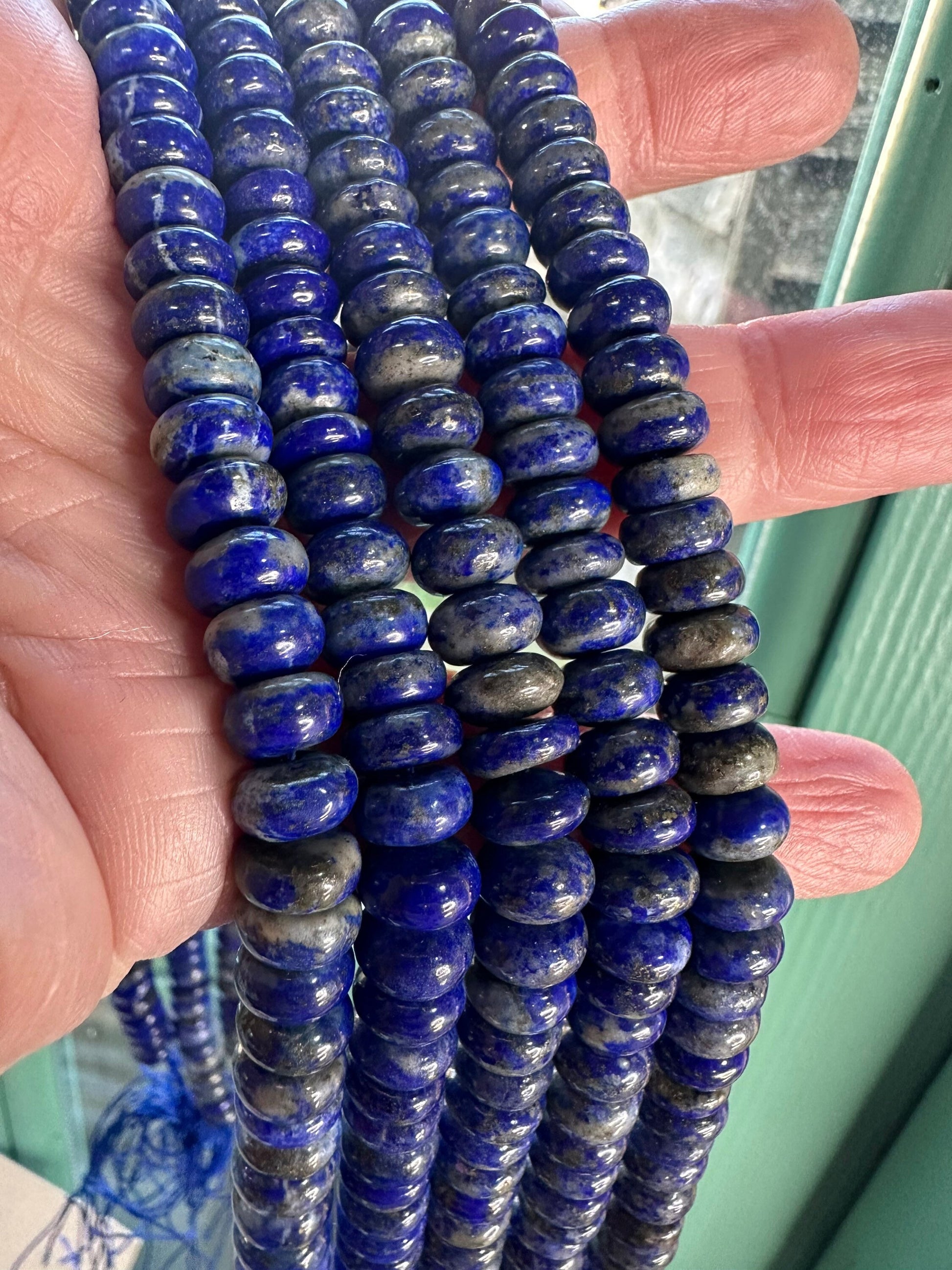 AAA Lapis Lazuli Smooth Round Rondelle Beads 8 mm / Lapis Beads / Lapis Lazuli Gemstone Nuggets / rustic natural Gemstones