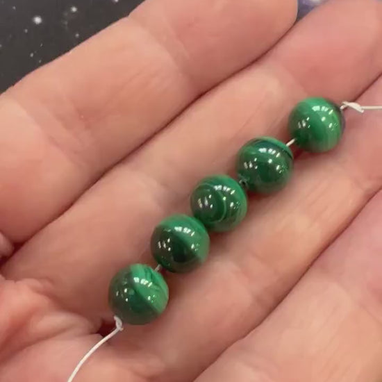 1 X High Quality 100% Natural Malachite Round Beads 8mm SINGLE BEAD