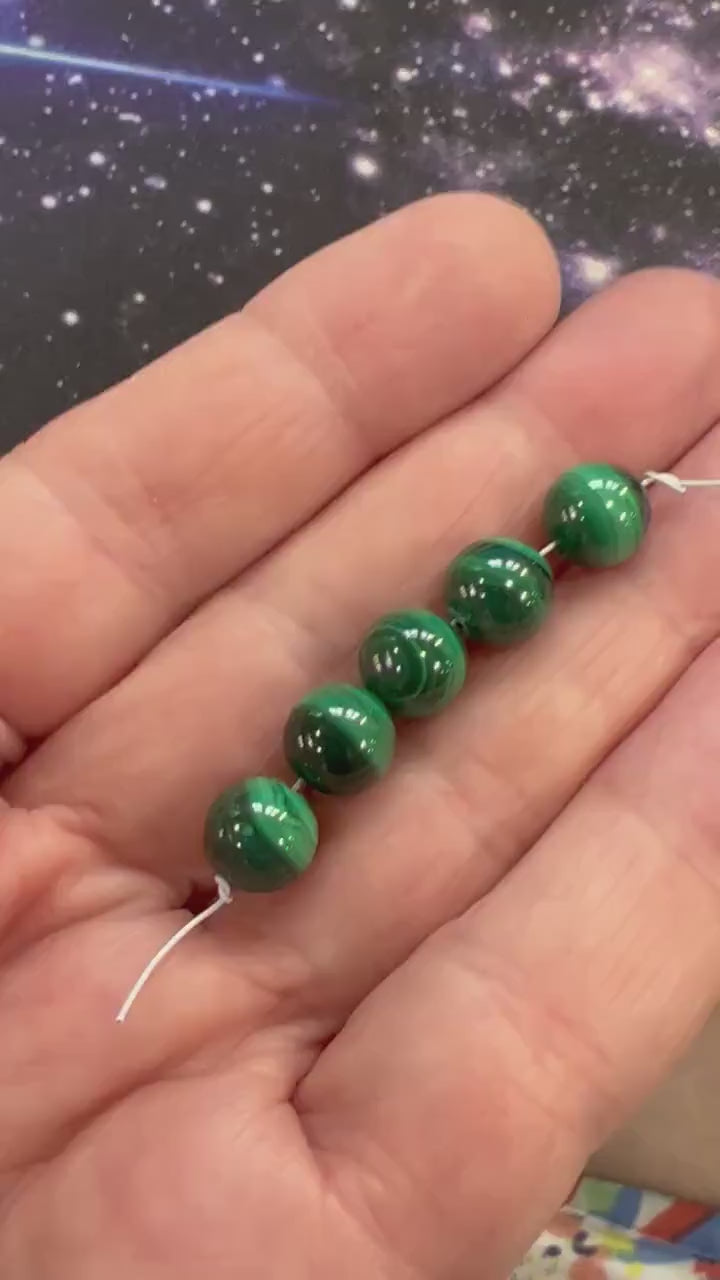1 X High Quality 100% Natural Malachite Round Beads 8mm SINGLE BEAD