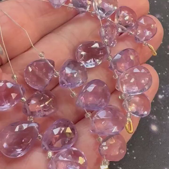 Rustic handcut Brazilian Lilac Amethyst  Faceted flat pear Briolette Beads 11-14mm Amethyst Beads Purple Amethyst  Beads  Amethyst