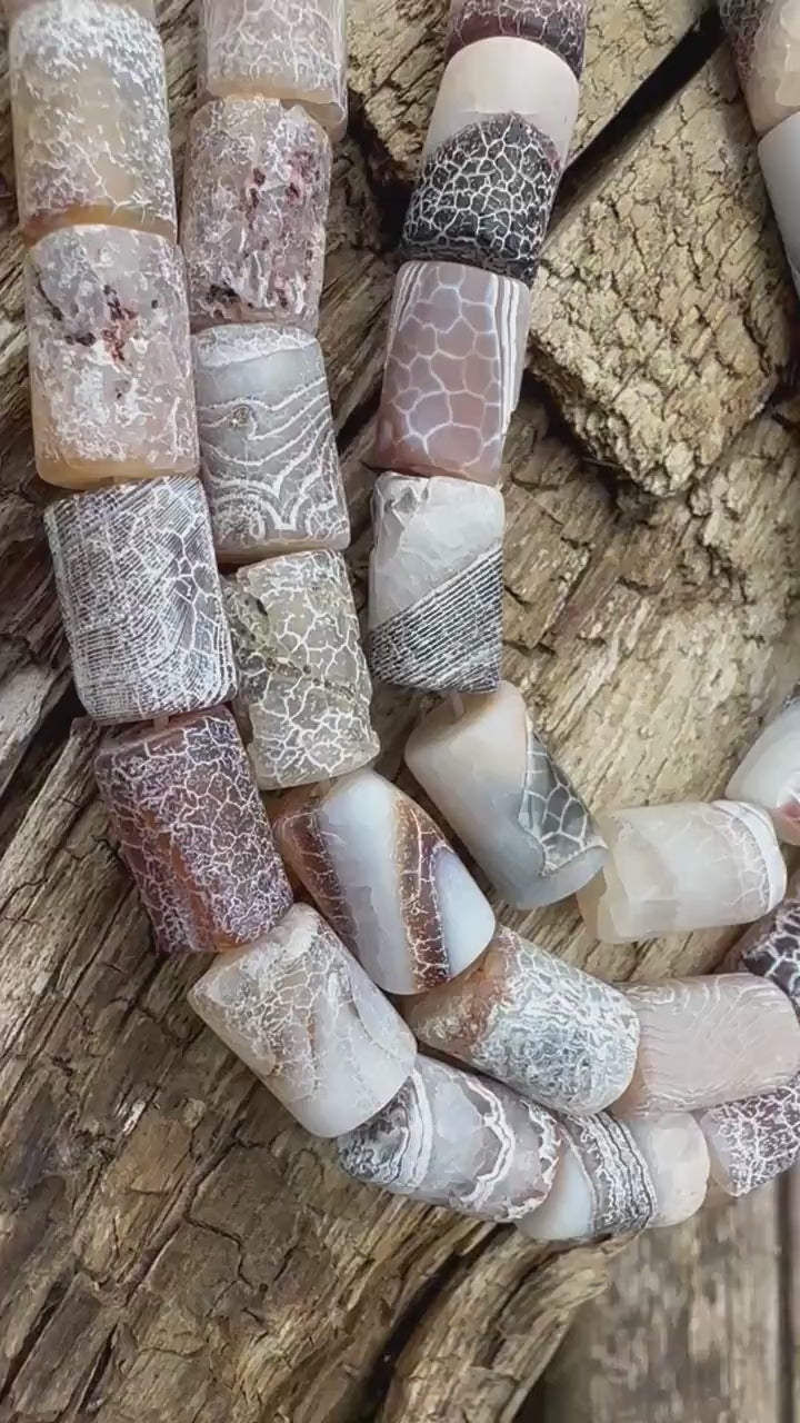 Unique rustic Aged Veined Cracked Agate brown caramel toned Drums Green Brown 12mm approx handcut