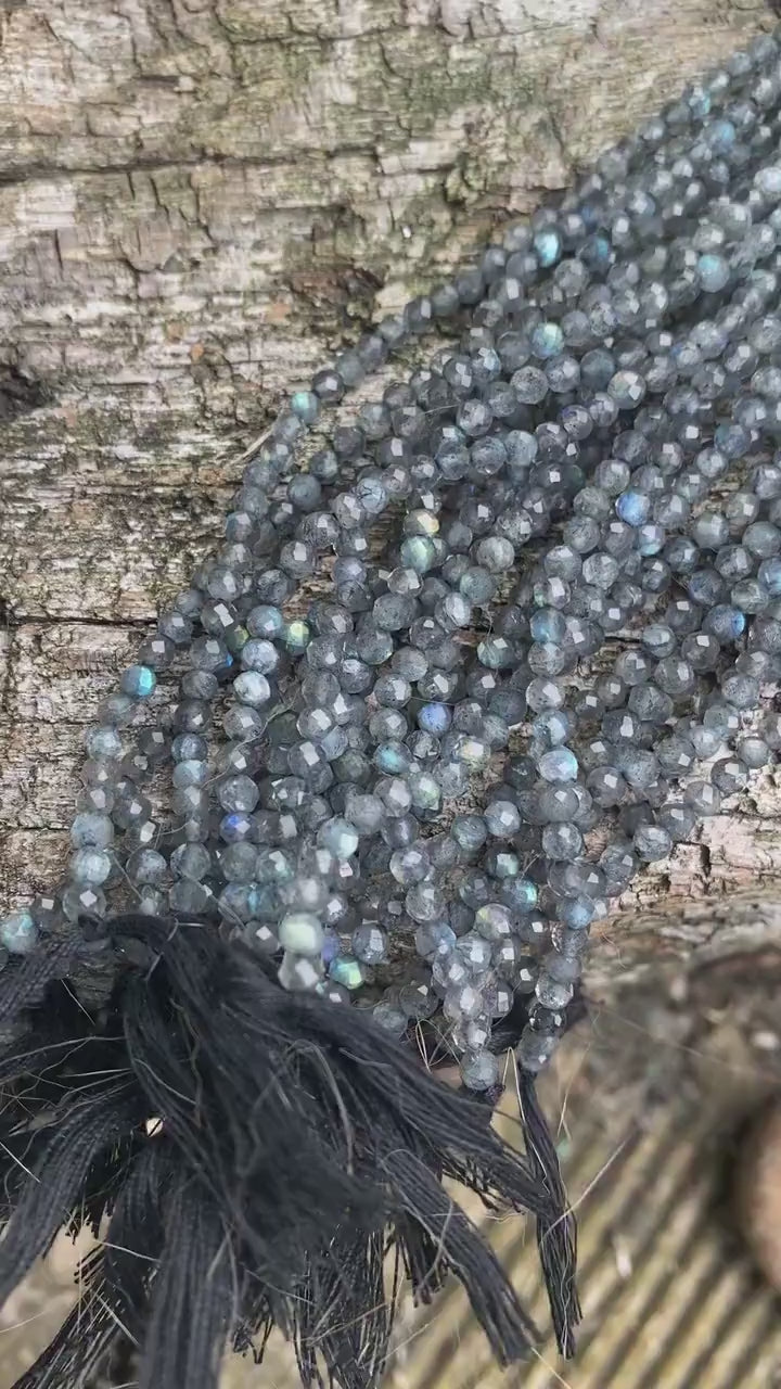 Hand Faceted Labradorite Round handmade faceted Round Beads 3.5 mm  Flashy Labradorite Beads Labradorite Choose quantity
