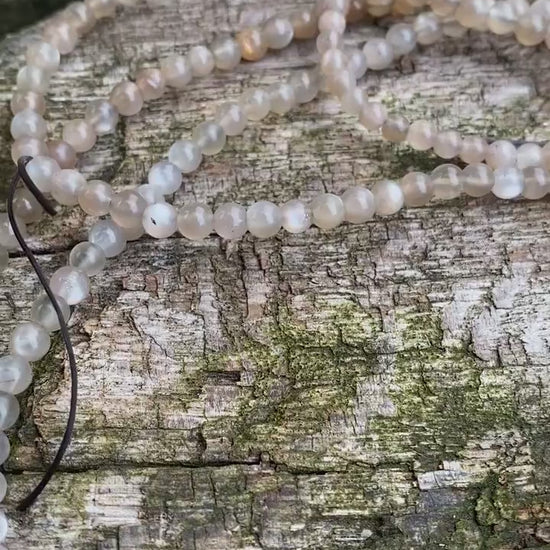 Chocolate Moonstone Rounds 4-5mm approx, handcut