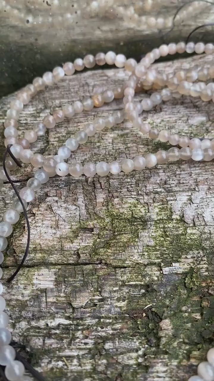 Chocolate Moonstone Rounds 4-5mm approx, handcut