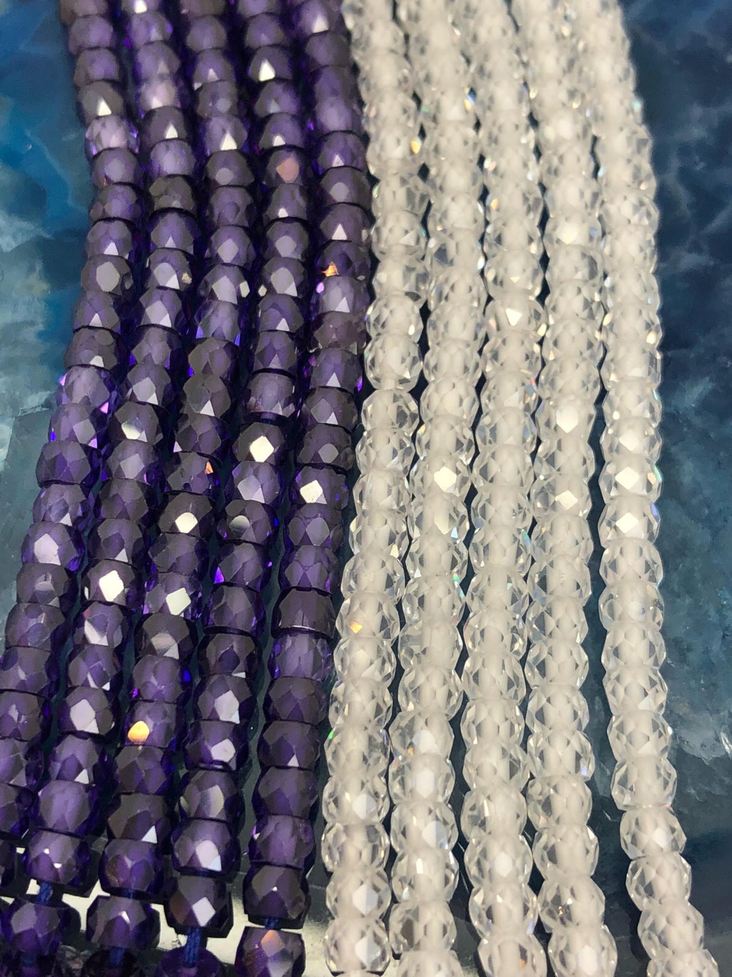 Cubic Zirconia Diamond Shine Clear Sparkly Micro Faceted Rondelle Beads 3 mm CZ Beads Sparkly beads