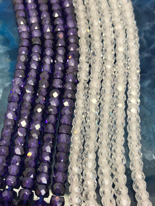 Cubic Zirconia Diamond Shine Clear Sparkly Micro Faceted Rondelle Beads 3 mm CZ Beads Sparkly beads