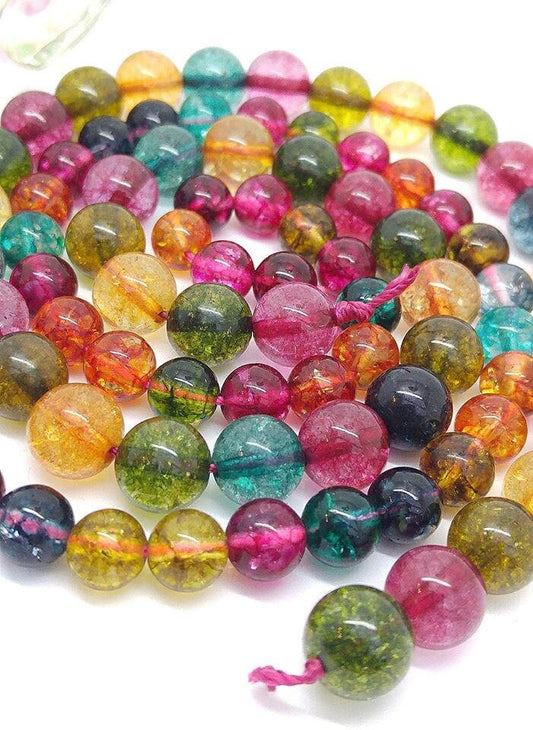 Rock Crystal Quartz Multi Coloured Rainbow Round beads / Quartz Gemstone Sparkling Vibrant Best Quality Beads /Choose size and Quantity