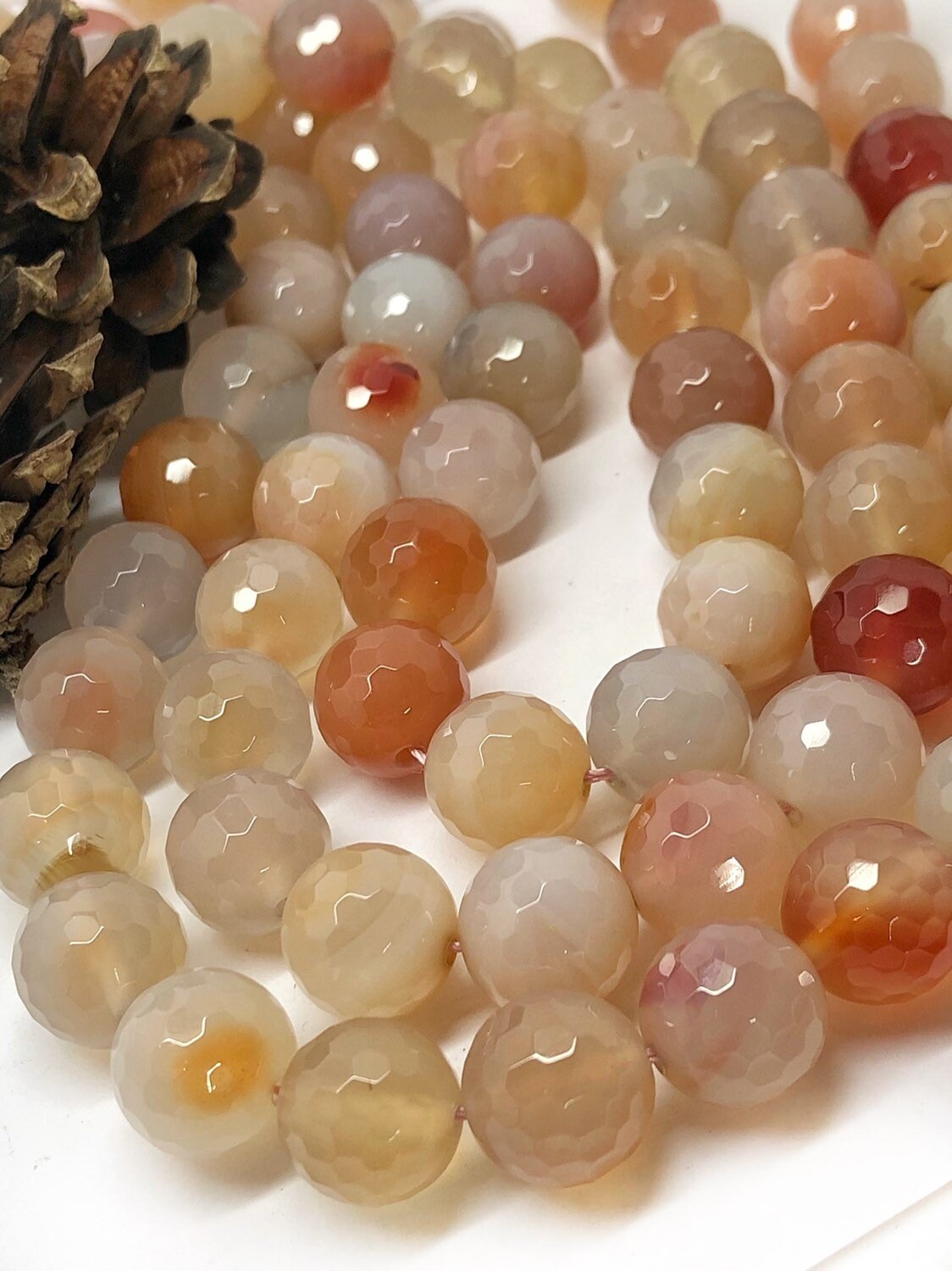 Amazing Faceted Blush Peach Carnelian round beads 14mm Peach Orange Soft Gemstone Beads Carnelian Agate Beads Choose Quantity