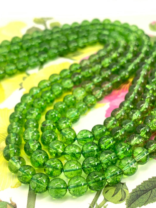 Green Quartz round Beads 6mm / Chrome Diopside Green / vibrant gemstone Quartz round beads