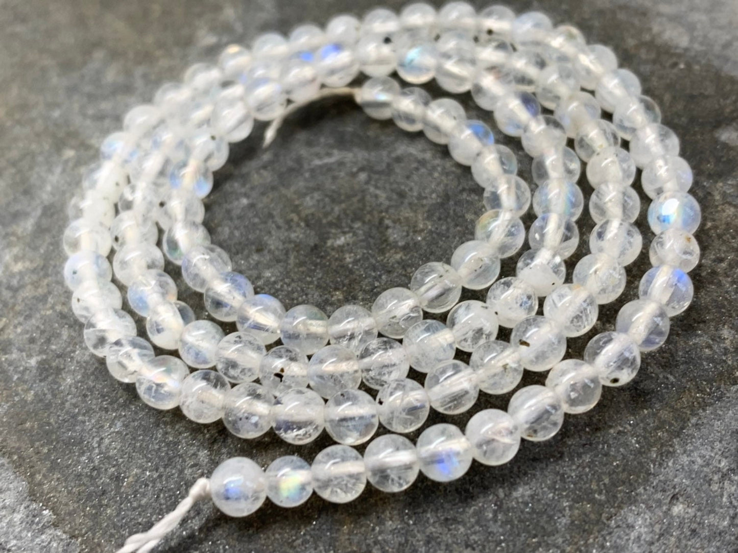 Handcut Rustic uneven Rainbow Moonstone Round Beads 4-5mm / Natural handmade rustic Moonstone Beads / Glowing Moonstone Gemstone Beads /