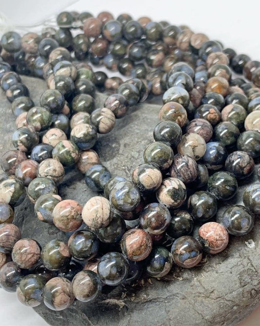 Glaucophane Gemstone beads Grey Lilac Opal 8mm or 6mm beads Healing Beads for Jewellery, Lllanite Opal.